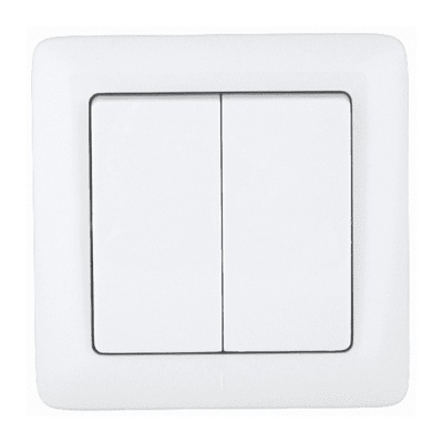 Изображение товара Выключатель 2кл. СП (250В,6А) белый Хит (96шт/уп) в Миди Лтд