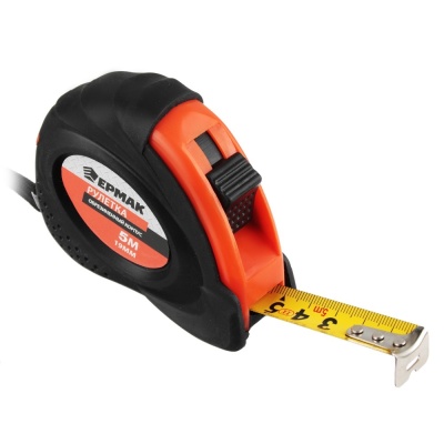 Изображение товара Рулетка  5м*19мм ЕРМАК с обрезиненным корпусом (12шт/уп)(120шт/кор) в Миди Лтд