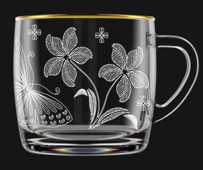 Изображение товара Кружка для чая Бабочка 300мл (12шт/уп) в Миди Лтд