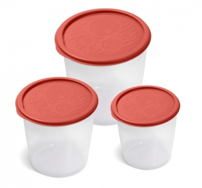 Изображение товара Набор контейнеров круглых многофункциональных высоких 3шт (12шт/уп) в Миди Лтд