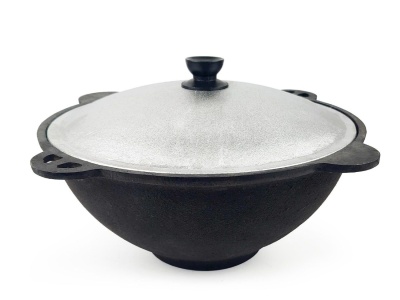 Изображение товара Казан чугун 16л 44см плоское дно толщина стенки 5мм толщина дна 5.5мм в Миди Лтд