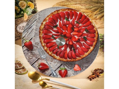 Блюдо для сервировки стекло круглое вращающееся 30см Daniks Клубничный пирог (12шт/уп) - фото в Миди Лтд Изображение товара Блюдо для сервировки стекло круглое вращающееся 30см Daniks Клубничный пирог (12шт/уп) в Миди Лтд