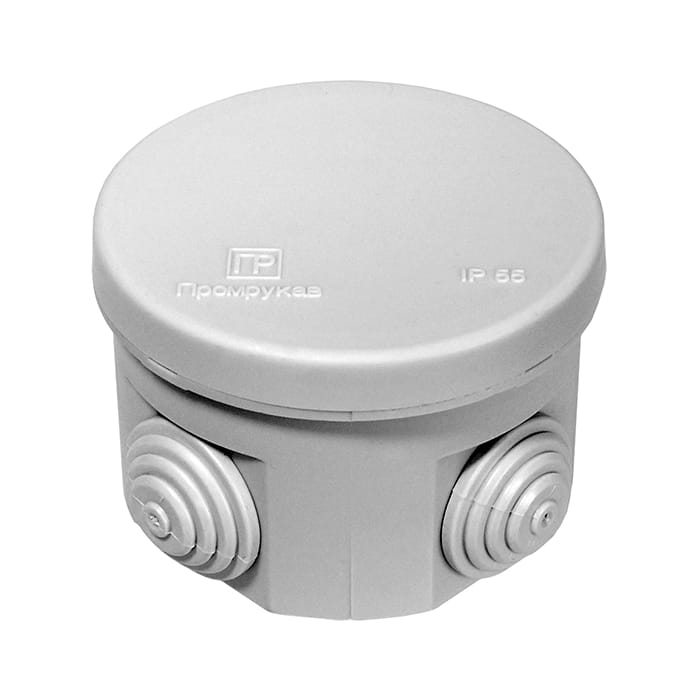 Коробка распаячная 40-0110 для ОП, 80х50 мм, IP55, безгалогенная (HF), серый. - фото в Миди Лтд Изображение товара Коробка распаячная 40-0110 для ОП, 80х50 мм, IP55, безгалогенная (HF), серый. в Миди Лтд