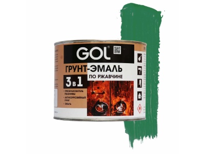 Изображение товара Грунт-эмаль по ржавчине 3в1 GOLexpert зеленый 1,9кг (6шт/уп; 234шт/пал) в Миди Лтд