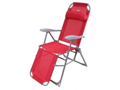 Изображение товара Кресло-шезлонг с подножкой NIKA 820x590x1160 гранатовое в Миди Лтд