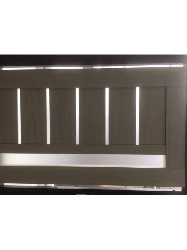 Изображение товара Полотно дверное ПО экошпон модель 06 Ника Капучино стекло матовое белое 900 в Миди Лтд