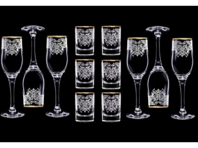 Подарочный набор Боярский 12пр (бокал 6шт +стопка 6шт) (3шт/уп) - фото в Миди Лтд Изображение товара Подарочный набор Боярский 12пр (бокал 6шт +стопка 6шт) (3шт/уп) в Миди Лтд