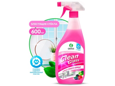 Очиститель стекол Clean Glass блеск стекол и зеркал лесные ягоды 600мл (8шт/уп) - фото в Миди Лтд Изображение товара Очиститель стекол Clean Glass блеск стекол и зеркал лесные ягоды 600мл (8шт/уп) в Миди Лтд