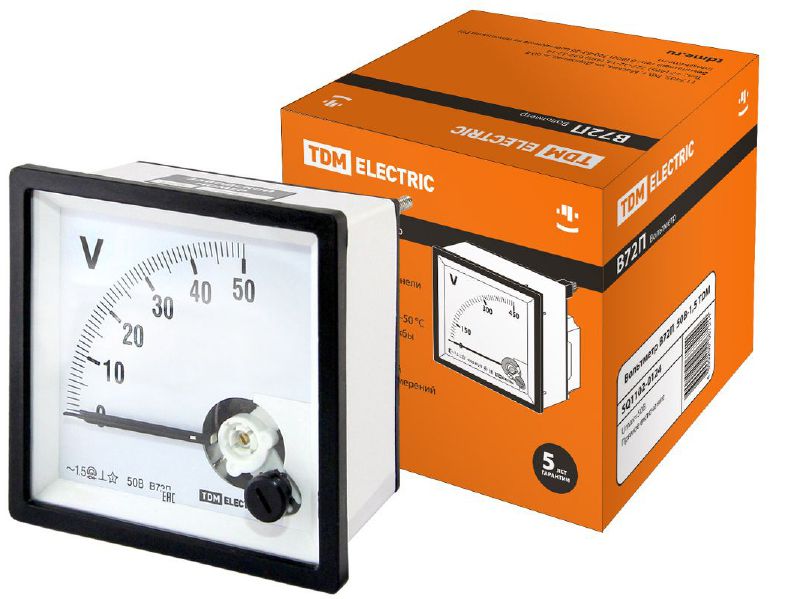 Вольтметр В72П 50В 1,5 TDM - фото в Миди Лтд Изображение товара Вольтметр В72П 50В 1,5 TDM в Миди Лтд