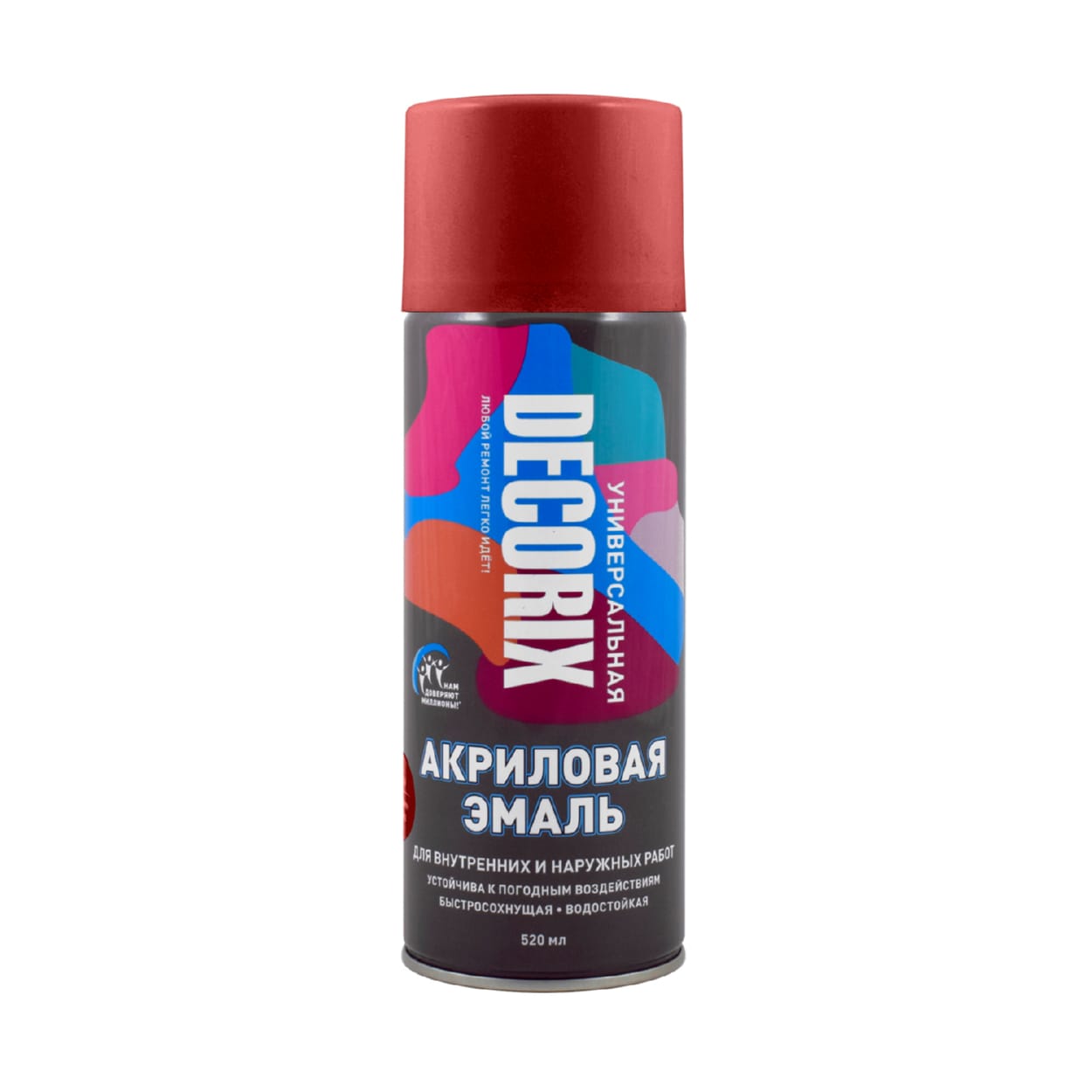 Изображение товара Эмаль аэрозольная Decorix универсальная Коричневый 520мл (12шт/уп, 840шт/пал) в Миди Лтд