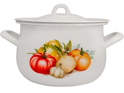 Кастрюля эмаль белая 2,6л Овощное ассорти Р-50110Б/4Бл (4шт/уп) Х - фото в Миди Лтд Изображение товара Кастрюля эмаль белая 2,6л Овощное ассорти Р-50110Б/4Бл (4шт/уп) Х в Миди Лтд