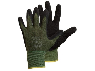 Изображение товара Перчатки нейлоновые с черным латексным покрытием (уп-12шт) в Миди Лтд