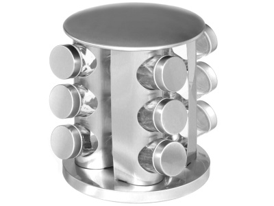 Изображение товара Набор для специй стекло нерж сталь 13шт на подставке серебристый Y3-960 (18шт/уп) Х в Миди Лтд