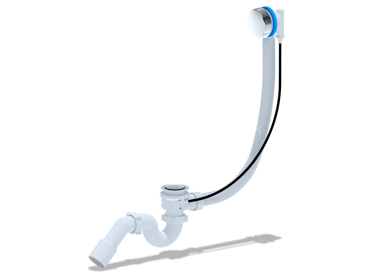 Изображение товара Перелив п/а с сифоном плоский Ани 720 мм (пластик хром) (15шт/уп) в Миди Лтд