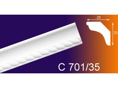 УИнжекционный плинтус  25*25*1,5м  С701/35 (уп-125шт) - фото в Миди Лтд Изображение товара УИнжекционный плинтус  25*25*1,5м  С701/35 (уп-125шт) в Миди Лтд