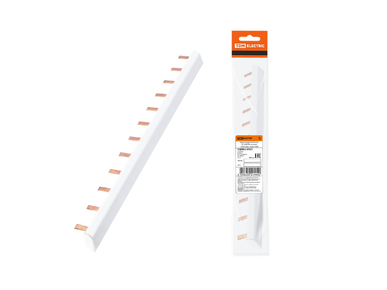 Изображение товара Шина соединительная типа PIN (12 штырей) 3Р 63А TDM в Миди Лтд