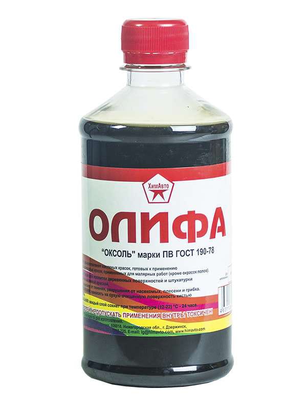 Изображение товара Олифа 0,5л (25шт/уп; 1200шт/пал) в Миди Лтд