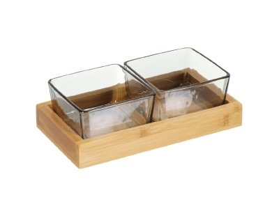 Салатник стекло квадратный 2шт 19,5*10,5см Daniks бамбуковая подставка (24шт/уп) - фото в Миди Лтд Изображение товара Салатник стекло квадратный 2шт 19,5*10,5см Daniks бамбуковая подставка (24шт/уп) в Миди Лтд