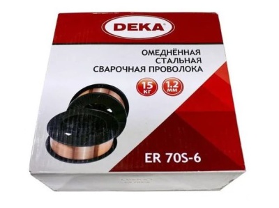 Проволока сварочная омедненная DEKA ER70S-6 1,2мм (15кг/уп) - фото в Миди Лтд Изображение товара Проволока сварочная омедненная DEKA ER70S-6 1,2мм (15кг/уп) в Миди Лтд