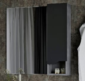 Зеркало-шкаф "Неаполь" 700 графит софт правый - фото в Миди Лтд Изображение товара Зеркало-шкаф "Неаполь" 700 графит софт правый в Миди Лтд