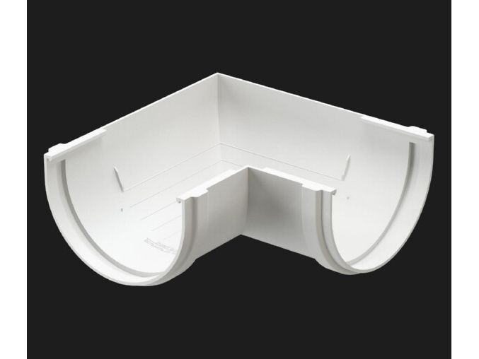 Элемент угловой желоба 90 DOCKE LUX Пломбир универсальный диаметр 141мм - фото в Миди Лтд Изображение товара Элемент угловой желоба 90 DOCKE LUX Пломбир универсальный диаметр 141мм в Миди Лтд