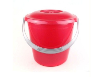 Изображение товара Ведро СОЛО с крышкой перламутровое красное 10л (12шт/уп) в Миди Лтд
