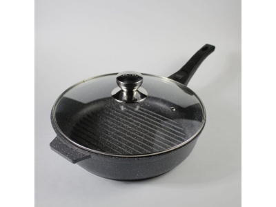 Сковорода-гриль Granit Perfection natural АП 28см съемная ручка СК АЛТЕЙ(6шт/уп) - фото в Миди Лтд Изображение товара Сковорода-гриль Granit Perfection natural АП 28см съемная ручка СК АЛТЕЙ(6шт/уп) в Миди Лтд