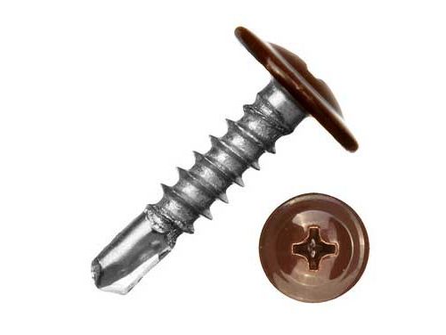 Изображение товара Саморез п/ш шоколад 4,2*16 RAL 8017 сверло (250шт/уп) в Миди Лтд