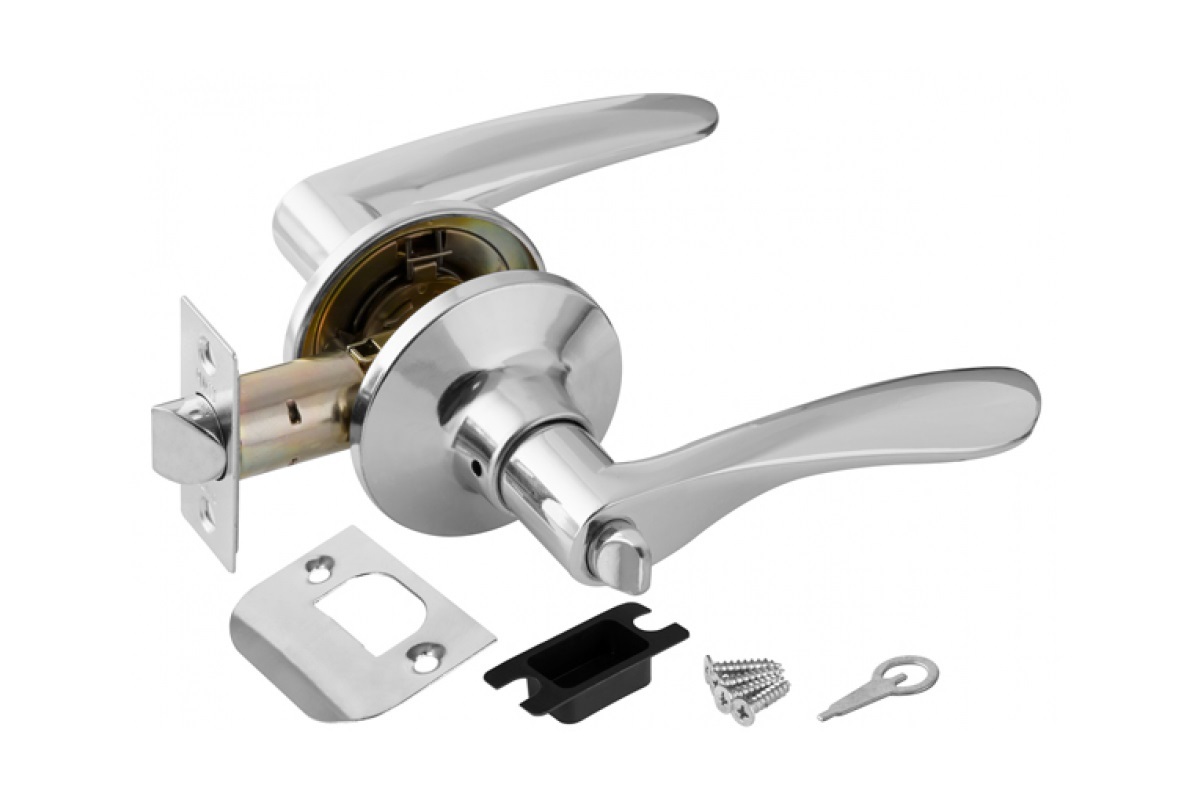 Изображение товара Замок ручка Хром с фиксатором 6020 CP-B в Миди Лтд