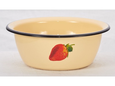 Миска эмаль кремовая 1,5л Сочная клубника С-0308/4Км (10шт/уп) - фото в Миди Лтд Изображение товара Миска эмаль кремовая 1,5л Сочная клубника С-0308/4Км (10шт/уп) в Миди Лтд