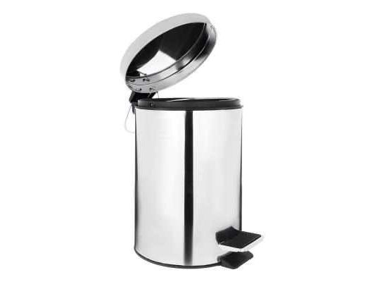 Изображение товара Ведро для ванной комнаты SonWelle с педалью 7л хром, нерж.сталь (6шт/кор) в Миди Лтд