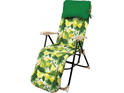 Изображение товара Кресло-шезлонг с подножкой и матрасом Haushalt 820x590x1160 с лимонами в Миди Лтд