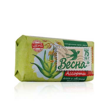 Изображение товара Мыло ВЕСНА "Алоэ и овсяное молочко" 90г (135134) в Миди Лтд