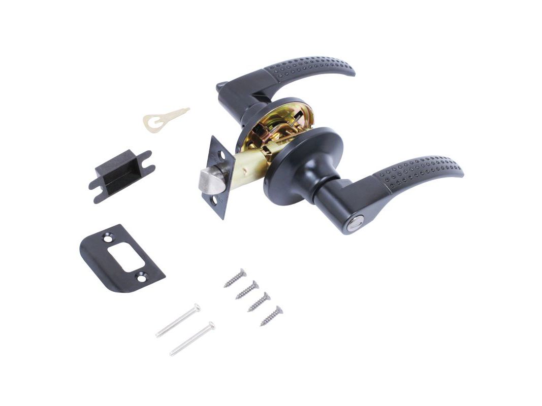 Изображение товара Замок ручка Черная с фиксатором 8510 ВК BL (20шт/уп) в Миди Лтд