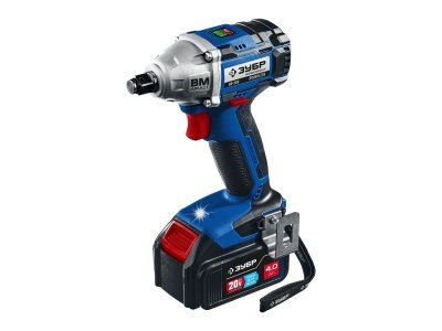 Изображение товара Гайковерт бесщеточный ЗУБР Профессионал 20В 2 АКБ (кейс) в Миди Лтд