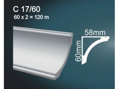 Экструдированный плинтус 60*58*2м  С17/60 (уп-48шт) - фото в Миди Лтд Изображение товара Экструдированный плинтус 60*58*2м  С17/60 (уп-48шт) в Миди Лтд