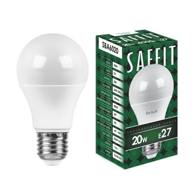 Изображение товара Лампа светодиодная LED SAFFIT груша SBА6020 20W Е27 А60 4000K в Миди Лтд