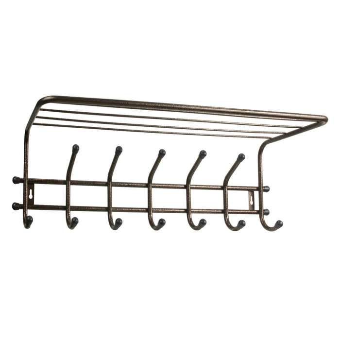 Изображение товара Вешалка настенная Комфорт 7 с полкой медный антик 7 крючков (2шт/уп) в Миди Лтд