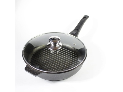 Сковорода-гриль Granit Perfecion black gold 28см АП съемная ручка СК АЛТЕЙ(6шт/уп) - фото в Миди Лтд Изображение товара Сковорода-гриль Granit Perfecion black gold 28см АП съемная ручка СК АЛТЕЙ(6шт/уп) в Миди Лтд