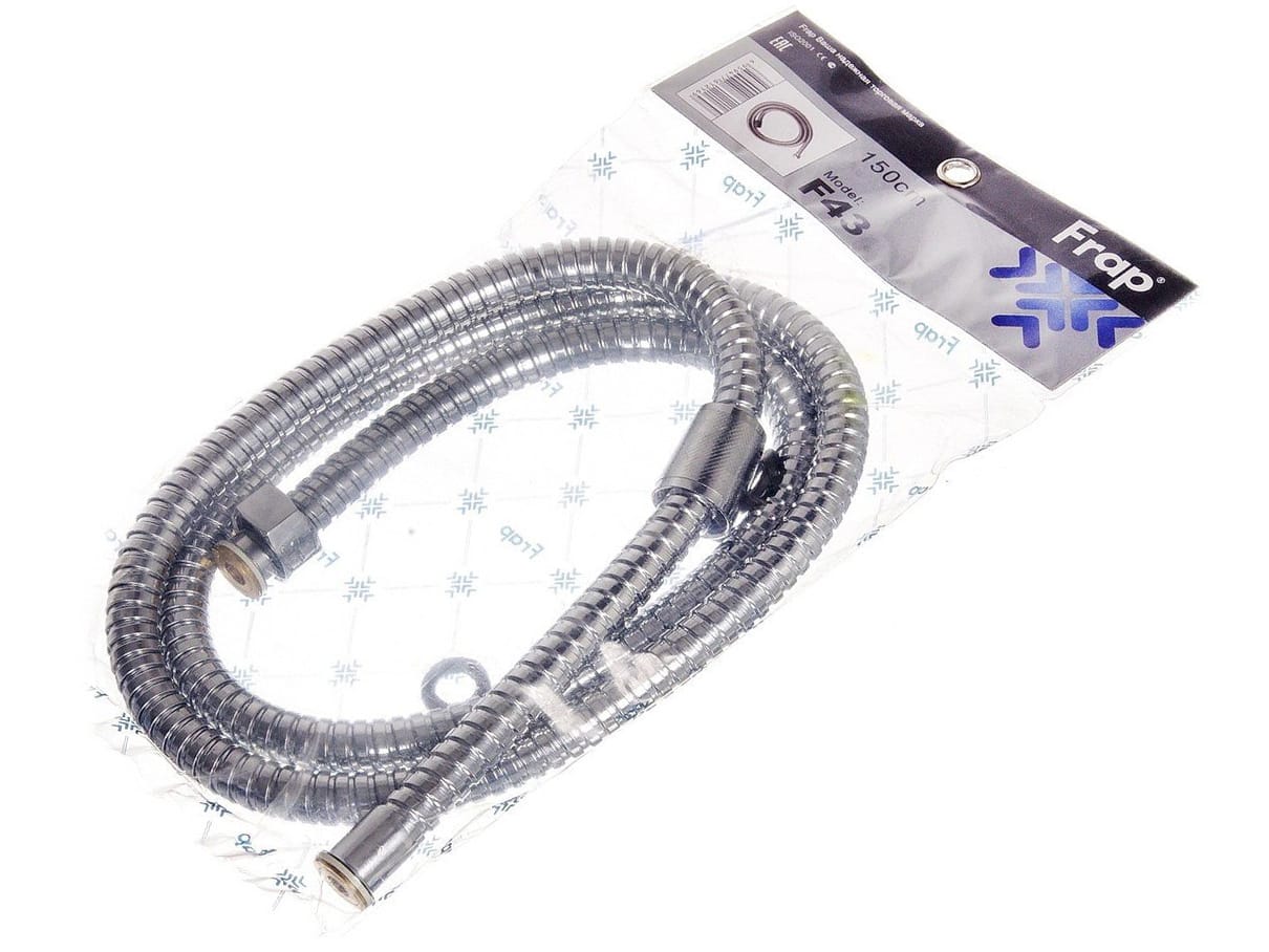 Шланг для душа 150см,1/2"(Имп)-1/2" (Имп) сталь Frap - фото в Миди Лтд Изображение товара Шланг для душа 150см,1/2"(Имп)-1/2" (Имп) сталь Frap в Миди Лтд