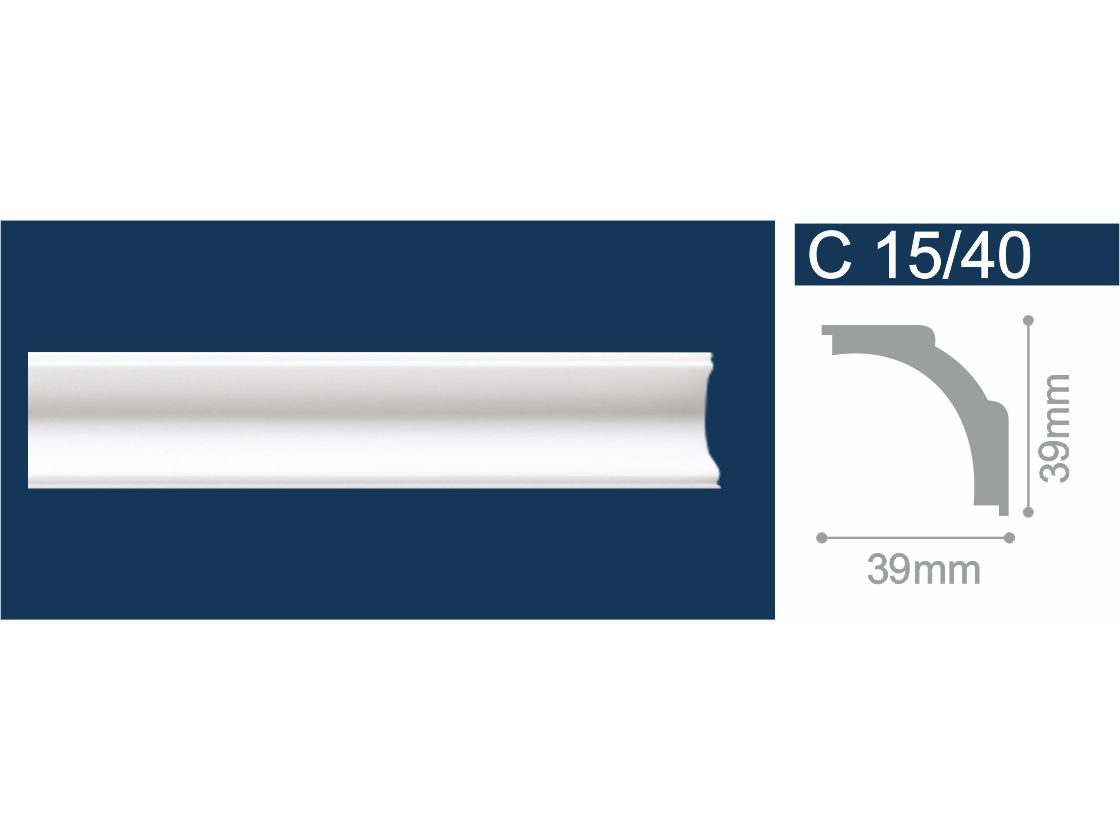 Изображение товара Экструдированный плинтус 39*39*2м  С15/40 (уп-95шт) в Миди Лтд