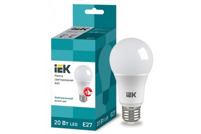 Изображение товара Лампа светодиодная ИЭК ECO 20W E27 A60 4000K 230V груша LLE-A60-20-230-40-E27 в Миди Лтд