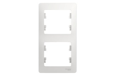 Рамка 2-ая Schneider Glossa вертикальная белая - фото в Миди Лтд Изображение товара Рамка 2-ая Schneider Glossa вертикальная белая в Миди Лтд