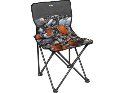 Изображение товара Стул складной походный со спинкой Премиум 3 NIKA 460x460x770 с камнями и кленовыми листьями X в Миди Лтд