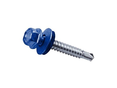 Изображение товара Саморез кровельный мет-мет, синий 5,5*19 RAL 5005 (250шт/уп) в Миди Лтд