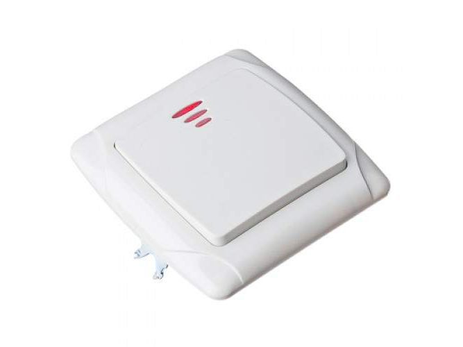 Выключатель одноклавишный с подсветкой  ХХ - фото в Миди Лтд Изображение товара Выключатель одноклавишный с подсветкой  ХХ в Миди Лтд