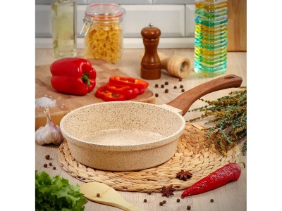 Сковорода Гурман Estima 20см антипригарное покрытие индукция бежевая (10шт/уп) - фото в Миди Лтд Изображение товара Сковорода Гурман Estima 20см антипригарное покрытие индукция бежевая (10шт/уп) в Миди Лтд