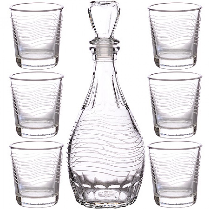 Изображение товара Набор для вина Спираль 7пр (графин +стопка 6шт) (4шт/уп) Х в Миди Лтд