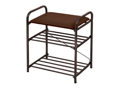 Изображение товара Банкетка для обуви NIKA 2 полки медный антик в Миди Лтд