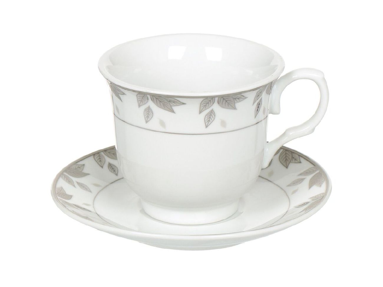 Изображение товара Чайный набор керамика 12 предметов 6 перс 230мл Daniks Серебрянные листья (8шт/уп) в Миди Лтд